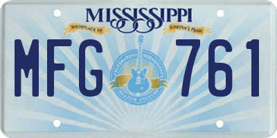 MS license plate MFG761