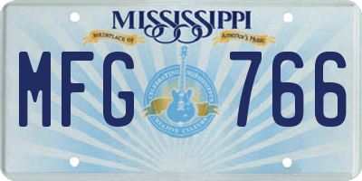 MS license plate MFG766
