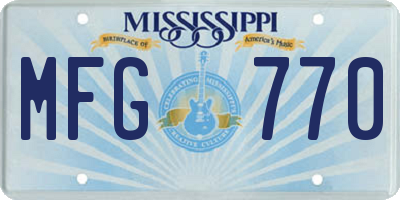MS license plate MFG770