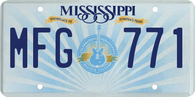 MS license plate MFG771