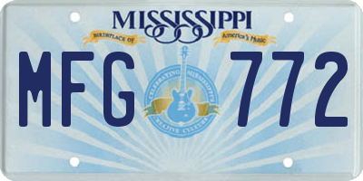 MS license plate MFG772