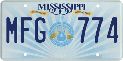 MS license plate MFG774