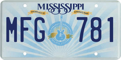 MS license plate MFG781