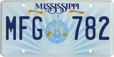 MS license plate MFG782