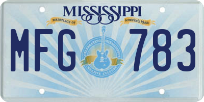 MS license plate MFG783