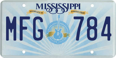 MS license plate MFG784