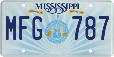 MS license plate MFG787