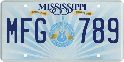 MS license plate MFG789