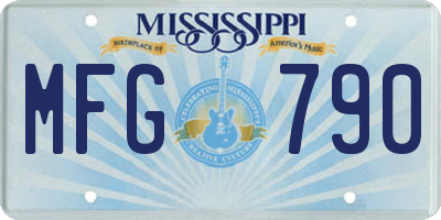 MS license plate MFG790