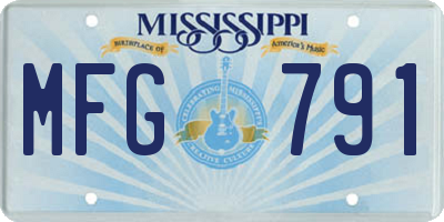 MS license plate MFG791