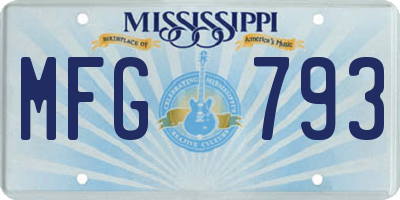 MS license plate MFG793