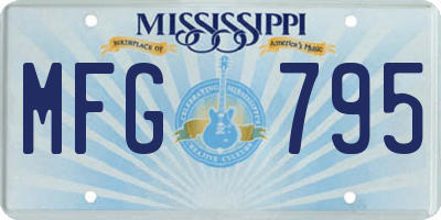 MS license plate MFG795