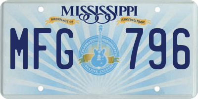 MS license plate MFG796