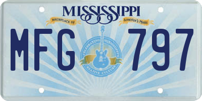 MS license plate MFG797