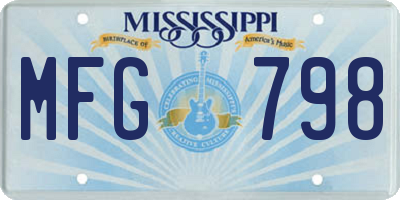 MS license plate MFG798
