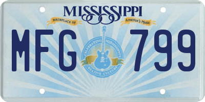 MS license plate MFG799