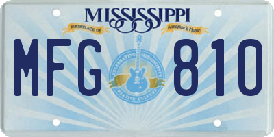 MS license plate MFG810