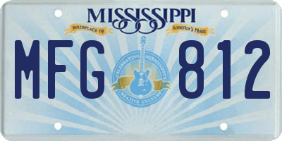 MS license plate MFG812