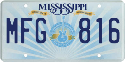 MS license plate MFG816
