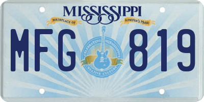 MS license plate MFG819