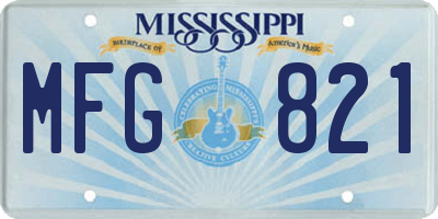 MS license plate MFG821