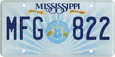 MS license plate MFG822