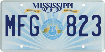 MS license plate MFG823
