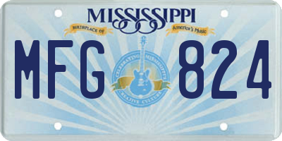 MS license plate MFG824
