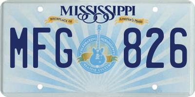 MS license plate MFG826