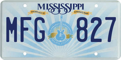 MS license plate MFG827