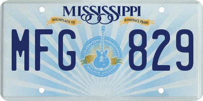 MS license plate MFG829