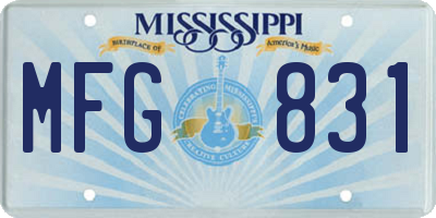 MS license plate MFG831