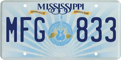 MS license plate MFG833