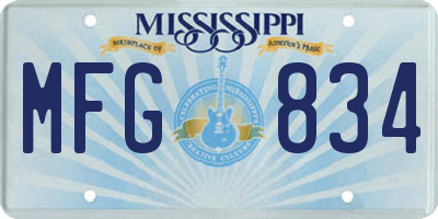 MS license plate MFG834
