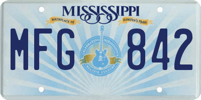 MS license plate MFG842
