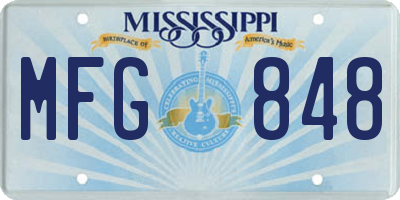 MS license plate MFG848