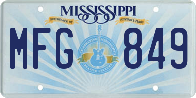MS license plate MFG849