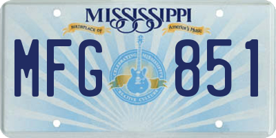 MS license plate MFG851