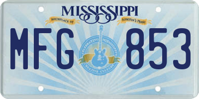 MS license plate MFG853
