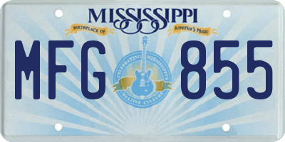 MS license plate MFG855