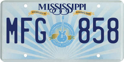 MS license plate MFG858