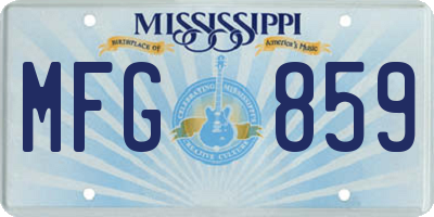 MS license plate MFG859
