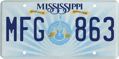 MS license plate MFG863