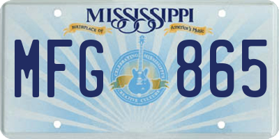 MS license plate MFG865