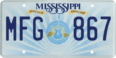MS license plate MFG867