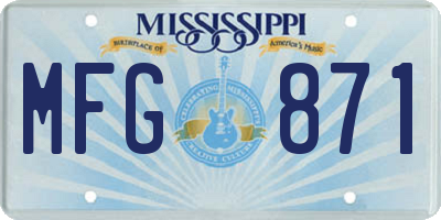 MS license plate MFG871