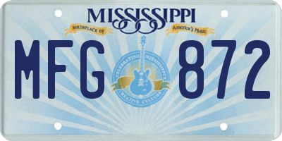 MS license plate MFG872