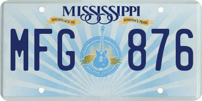 MS license plate MFG876