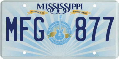 MS license plate MFG877