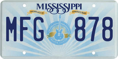 MS license plate MFG878